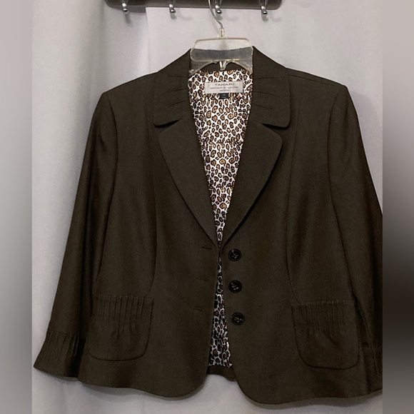 Women's TAHARI Blazer Brown 12P FLAWLESS - Picture 6 of 11